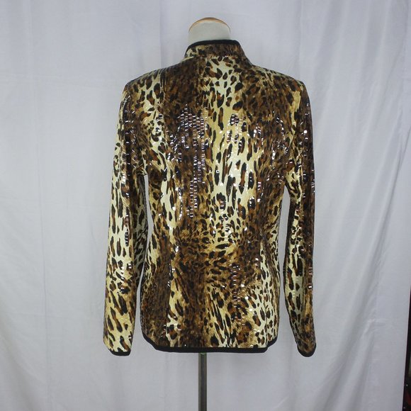 aDRESSing Woman Leopard Print Zip Blouse L - Picture 2 of 7